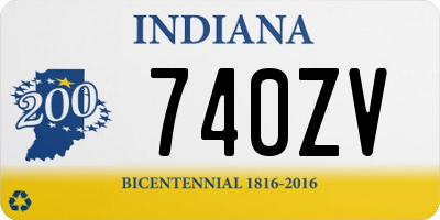 IN license plate 740ZV