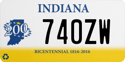 IN license plate 740ZW