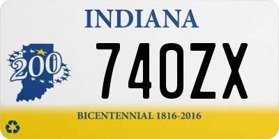 IN license plate 740ZX