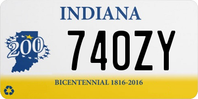 IN license plate 740ZY