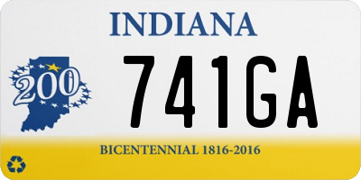 IN license plate 741GA