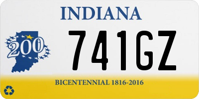 IN license plate 741GZ