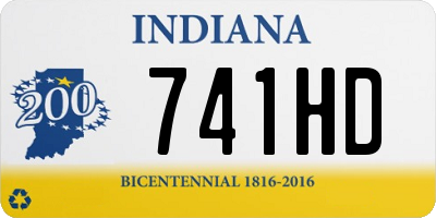 IN license plate 741HD