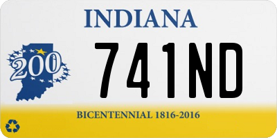 IN license plate 741ND