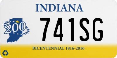 IN license plate 741SG