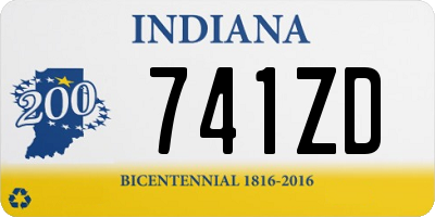 IN license plate 741ZD