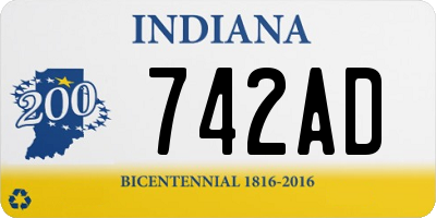 IN license plate 742AD