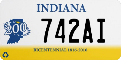 IN license plate 742AI