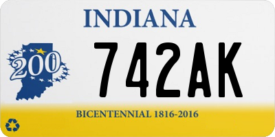 IN license plate 742AK