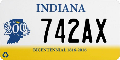 IN license plate 742AX