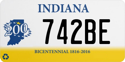 IN license plate 742BE