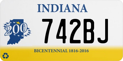 IN license plate 742BJ
