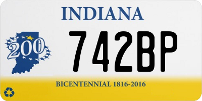 IN license plate 742BP