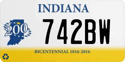 IN license plate 742BW