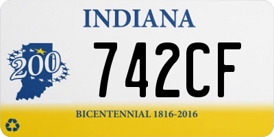 IN license plate 742CF