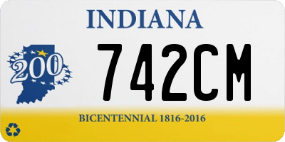 IN license plate 742CM