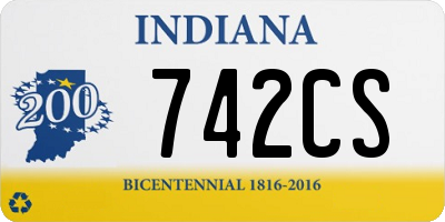IN license plate 742CS
