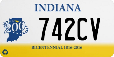 IN license plate 742CV