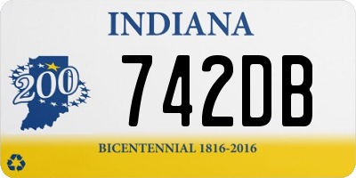 IN license plate 742DB