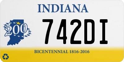 IN license plate 742DI