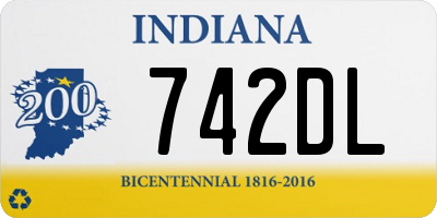 IN license plate 742DL