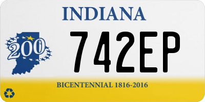 IN license plate 742EP