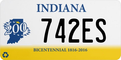 IN license plate 742ES