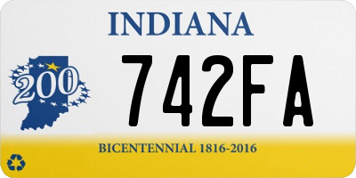 IN license plate 742FA