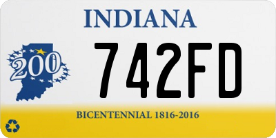 IN license plate 742FD