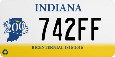 IN license plate 742FF