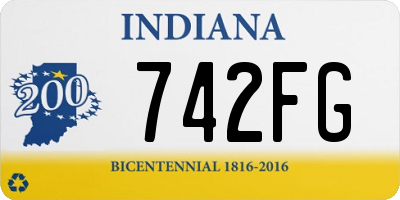 IN license plate 742FG