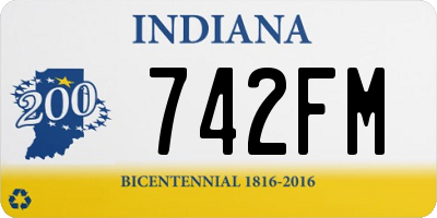 IN license plate 742FM