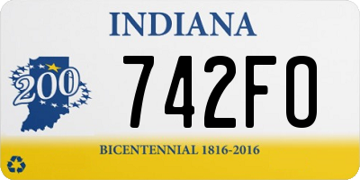 IN license plate 742FO