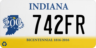 IN license plate 742FR