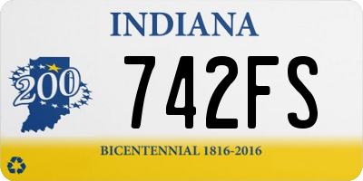 IN license plate 742FS