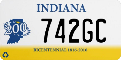 IN license plate 742GC