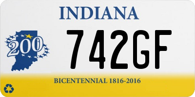 IN license plate 742GF