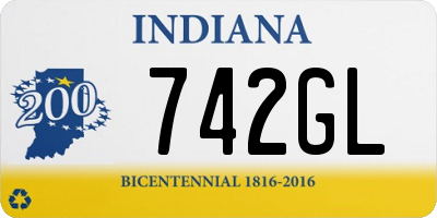 IN license plate 742GL