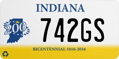 IN license plate 742GS