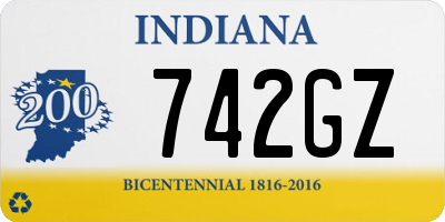 IN license plate 742GZ