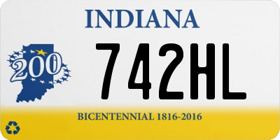 IN license plate 742HL