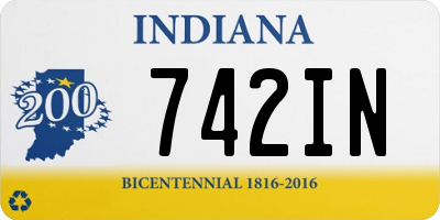 IN license plate 742IN