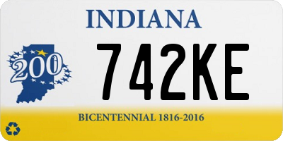 IN license plate 742KE