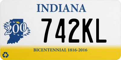 IN license plate 742KL