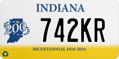 IN license plate 742KR