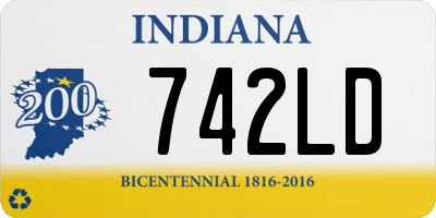 IN license plate 742LD