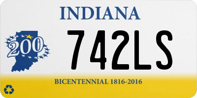 IN license plate 742LS