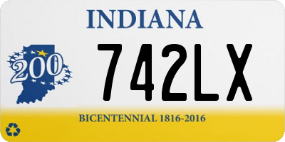 IN license plate 742LX