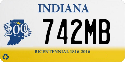 IN license plate 742MB