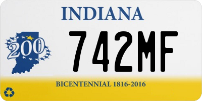 IN license plate 742MF